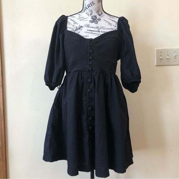 Anthropologie Maeve Puff Sleeve Sweetheart Mini Dress - Picture 4 of 9